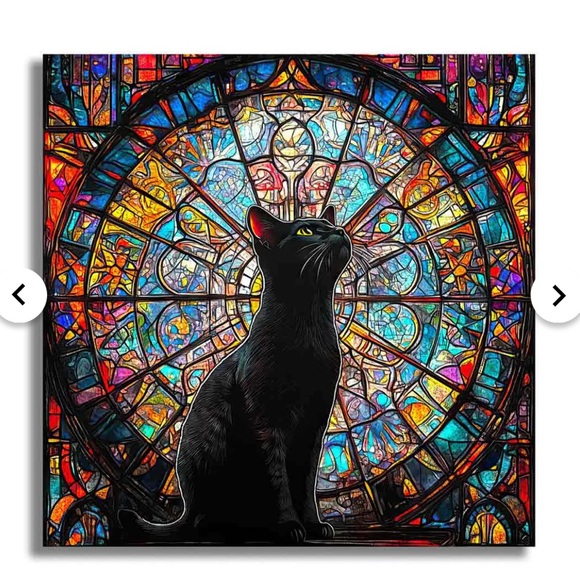 Wooden Jigsaw Puzzle- stained glass cat - A5 size - Picture 2 of 5